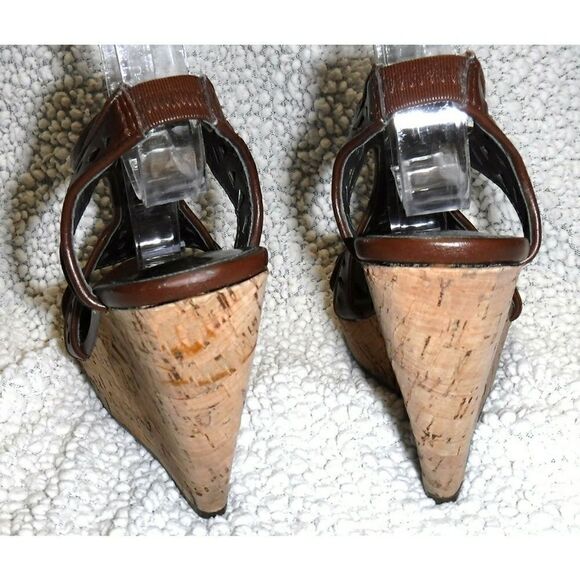 Carlos Santana brown cork wedge sandals - Picture 5 of 5